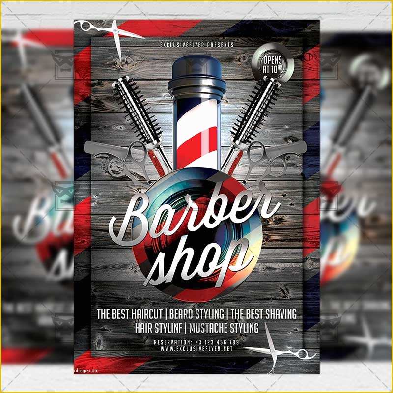 Free Barber Shop Template Psd Of Barber Shop Flyer – Business A5 Template