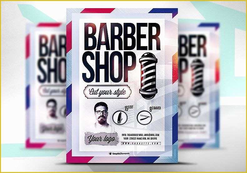 Free Barber Shop Template Psd Of Barber Shop Psd Flyer Vertical Template