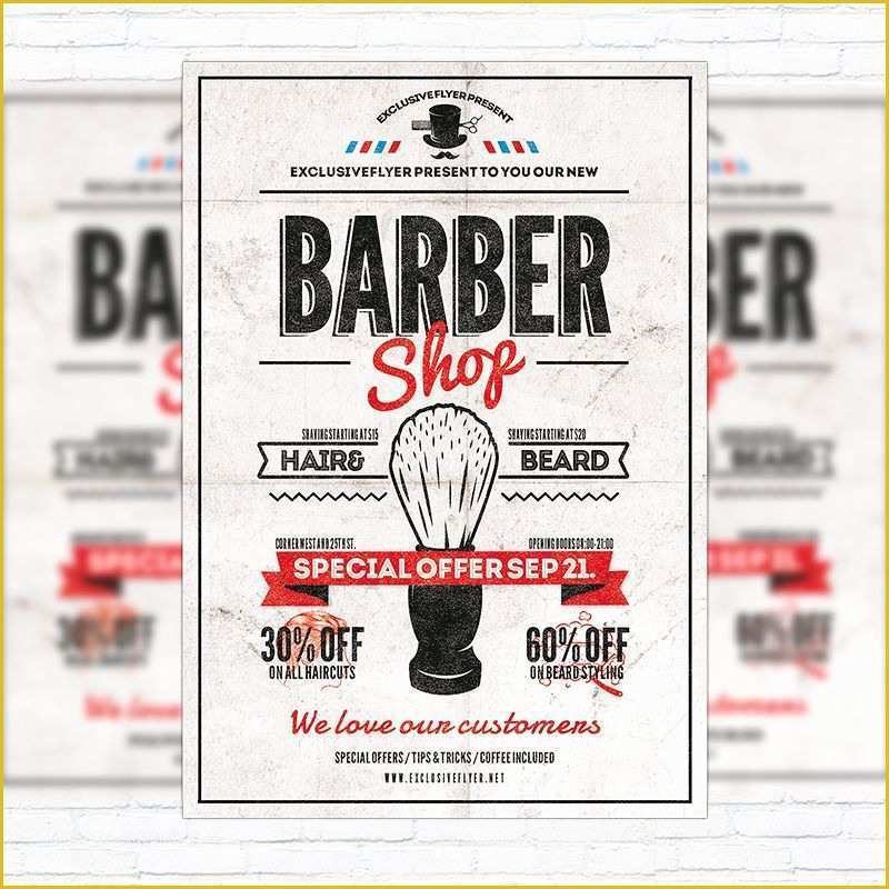 Free Barber Shop Template Psd Of Barber Shop Vol 2 Premium Flyer Template