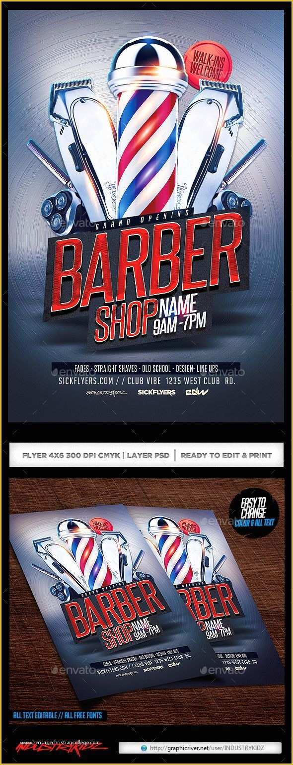Free Barber Shop Template Psd Of Barbershop Flyer Corporate Flyers