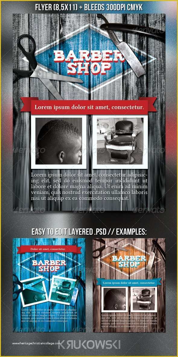 Free Barber Shop Template Psd Of Barbershop Flyer