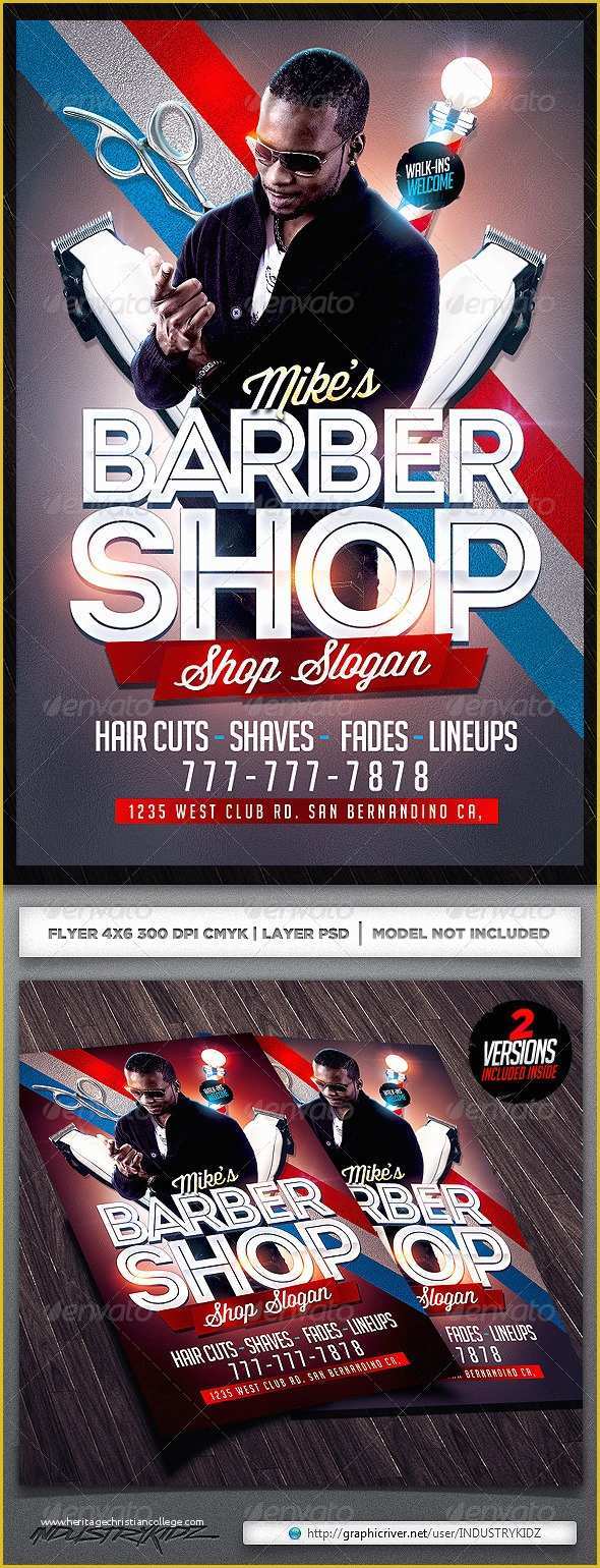 Free Barber Shop Template Psd Of Barbershop Flyer Template by Industrykidz