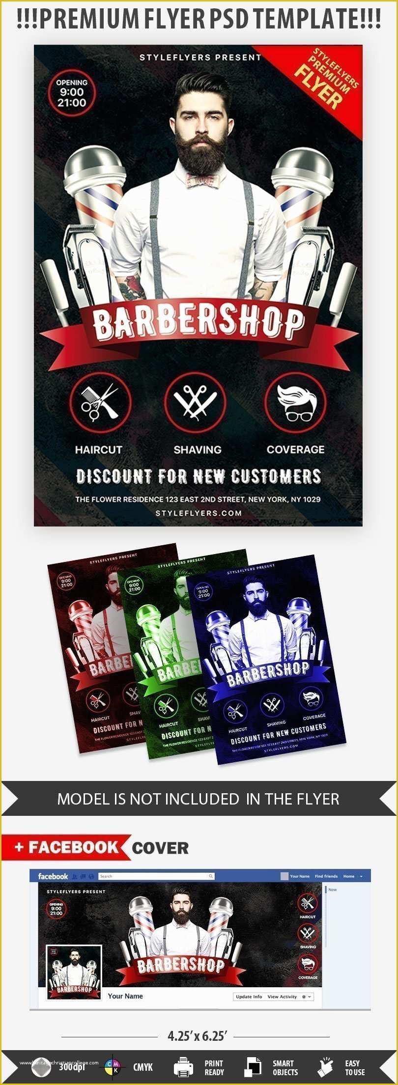 Free Barber Shop Template Psd Of Barbershop Psd Flyer Template Styleflyers