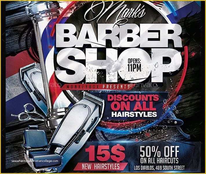 Free Barber Shop Template Psd Of Text Editable Barber Shop Flyer Template