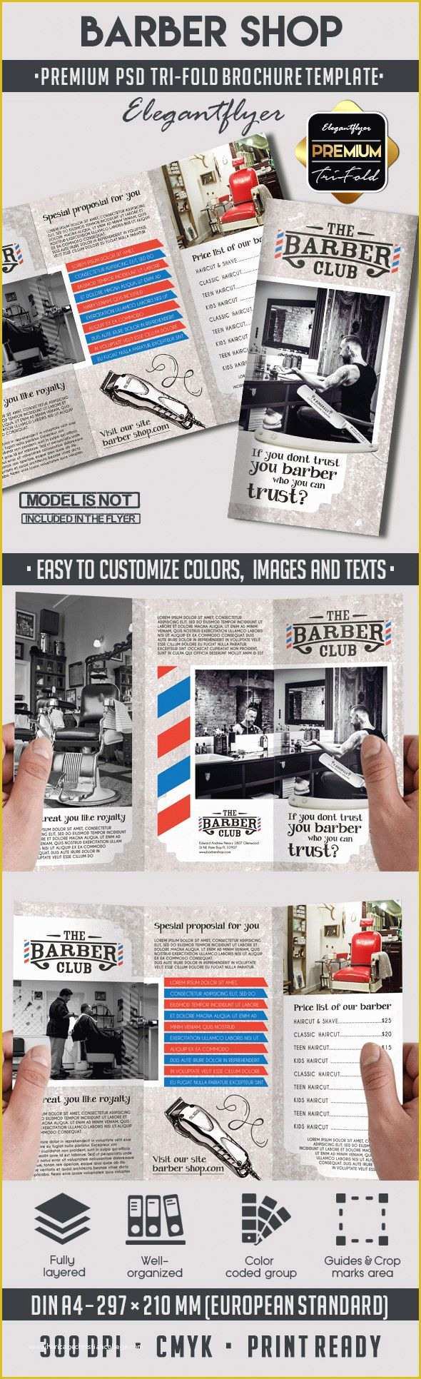Free Barber Shop Template Psd Of the Barber Club Tri Fold Brochure – by Elegantflyer