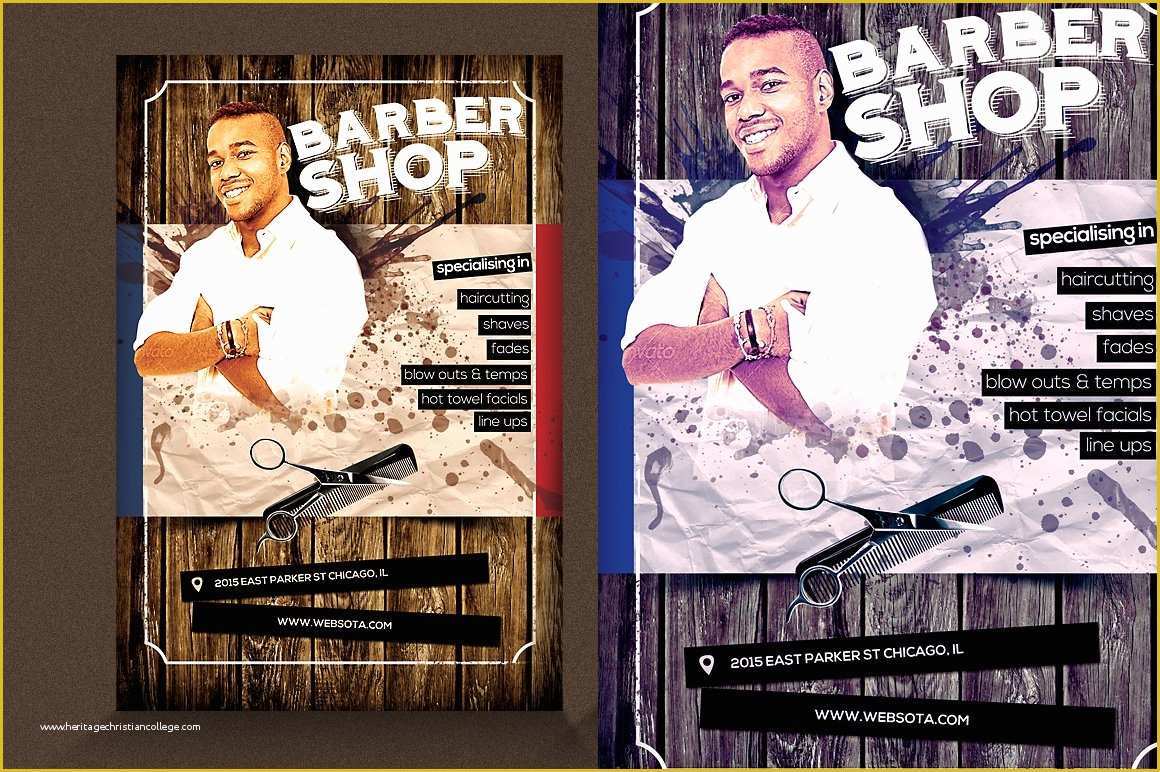 Free Barber Shop Website Template Of Barber Shop Flyer V1 Flyer Templates Creative Market