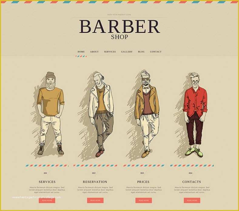 Free Barber Shop Website Template Of Barber Shop Website Templates & themes