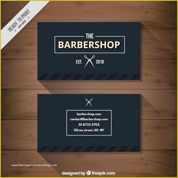 Free Barber Shop Website Template Of Black Barbershop Business Card Vector