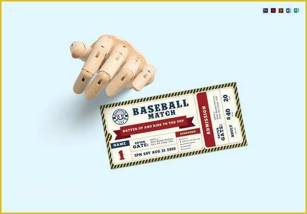 Free Baseball Ticket Template Of 9 Baseball Ticket Templates Free Psd Ai Vector Eps