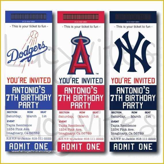 Free Baseball Ticket Template Of Baseball Team Ticket Invitation Baseball Baby Shower