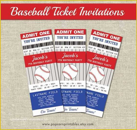 Free Baseball Ticket Template Of Baseball Ticket Invitation Template Free
