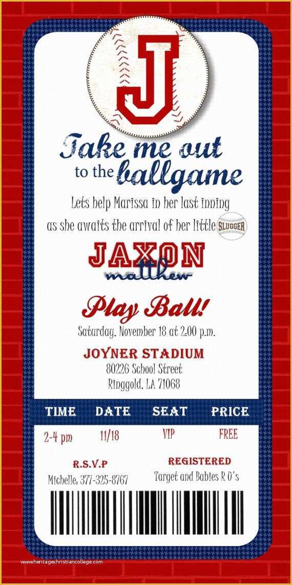 Free Baseball Ticket Template Of Custom Printable Baseball Ticket Invitation by Joyinvitations