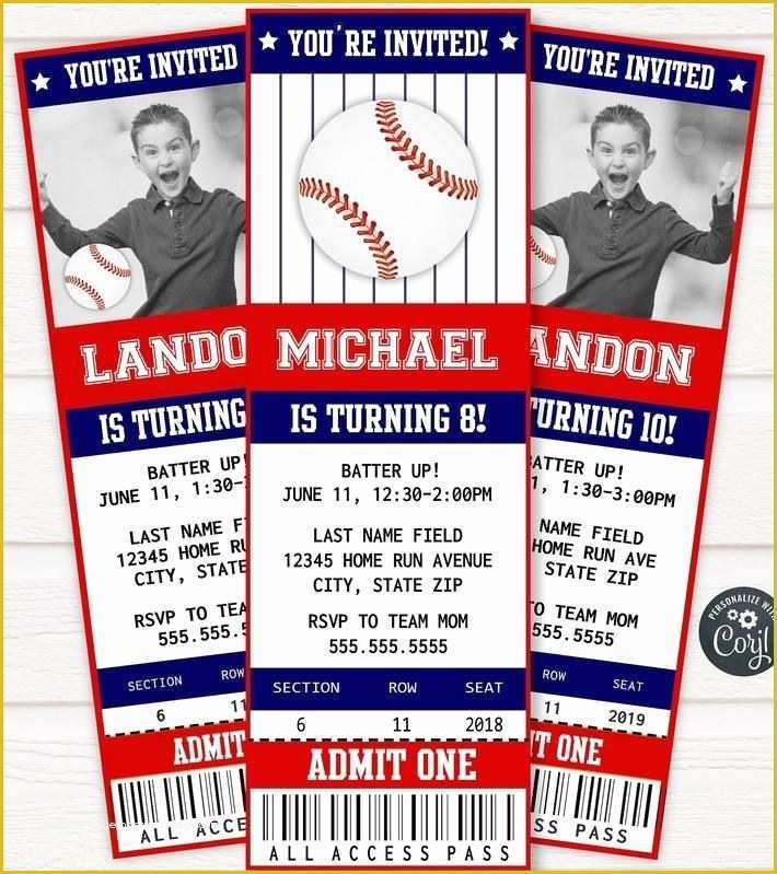 Free Baseball Ticket Template Of Free Printable Baseball Ticket Invitation