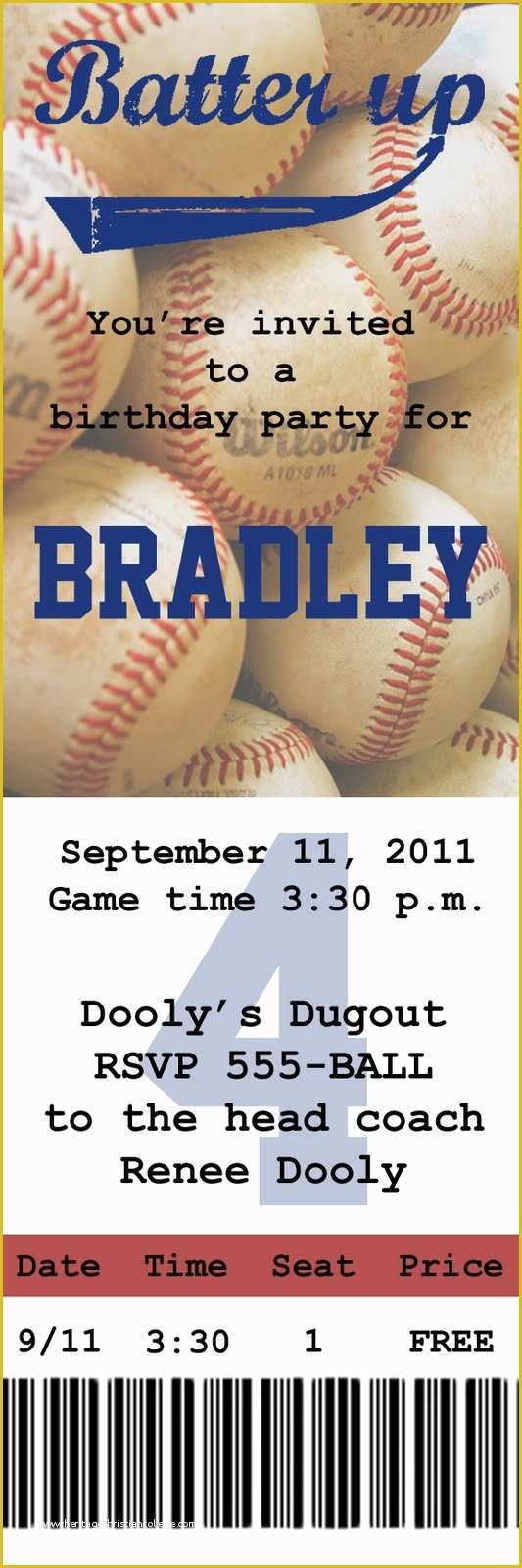 Free Baseball Ticket Template Of Gobs Of Giggles Baseball Party Invite