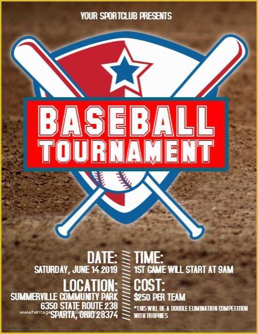 Free Baseball tournament Flyer Template Of Baseball tournament Flyer Template