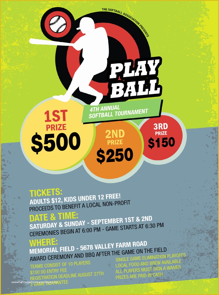 Free Baseball tournament Flyer Template Of softball Flyer