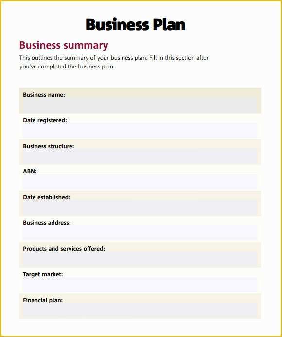 Free Basic Business Plan Template Download Of 21 Simple Business Plan Templates