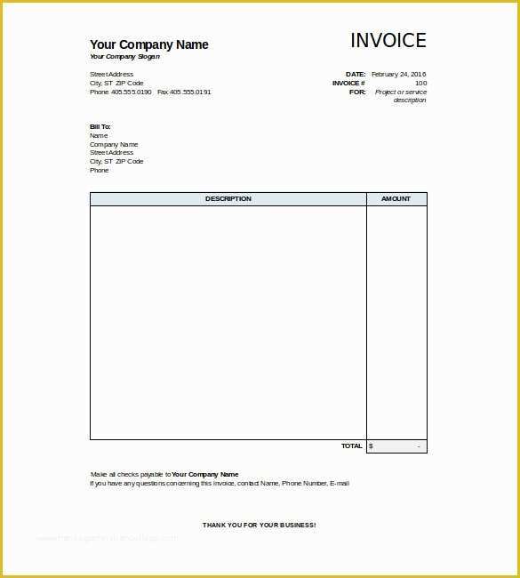 Free Basic Invoice Template Word Of 28 Blank Invoice Templates