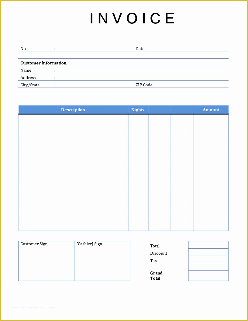 Free Basic Invoice Template Word Of Free Rental Invoice Template Word