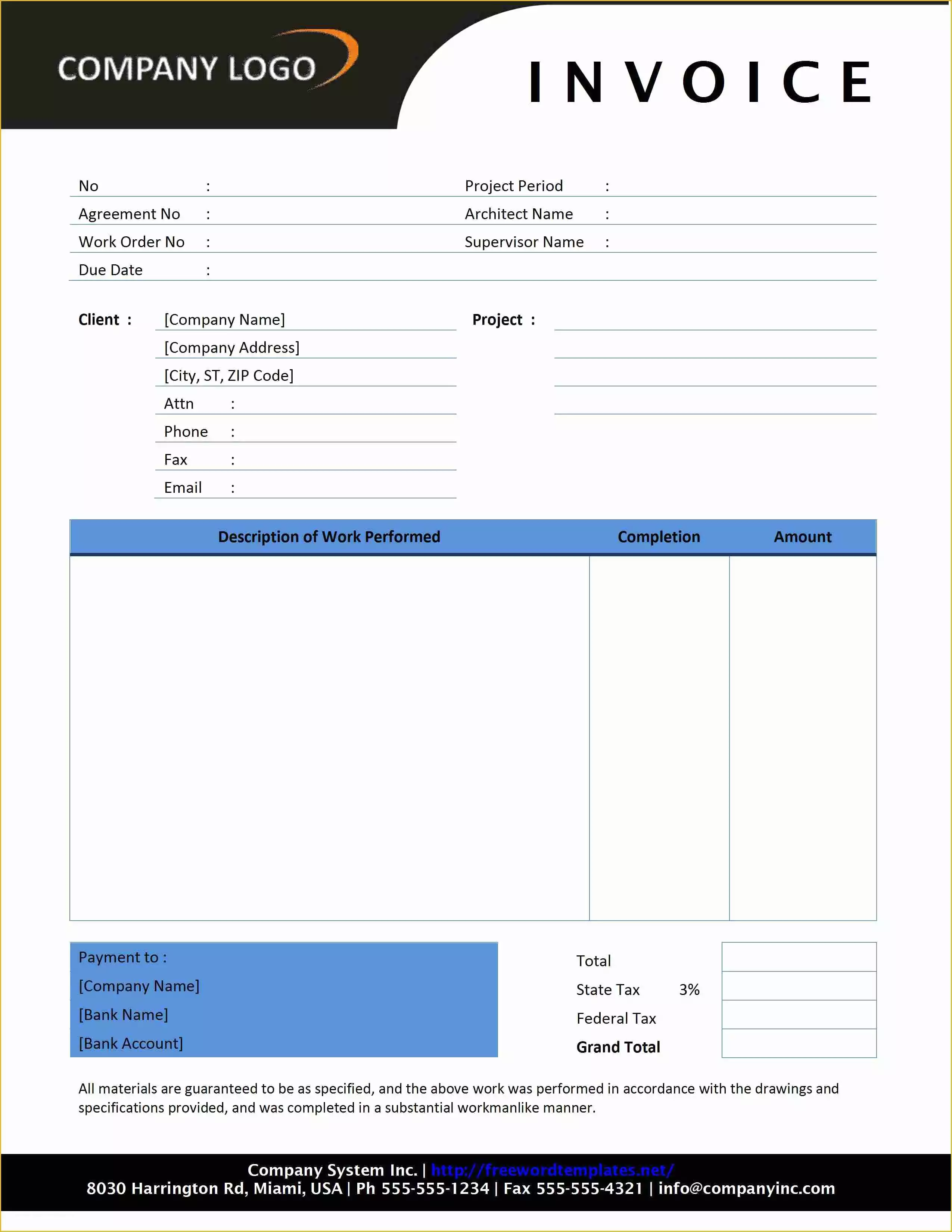 Free Basic Invoice Template Word Of Invoice Archives