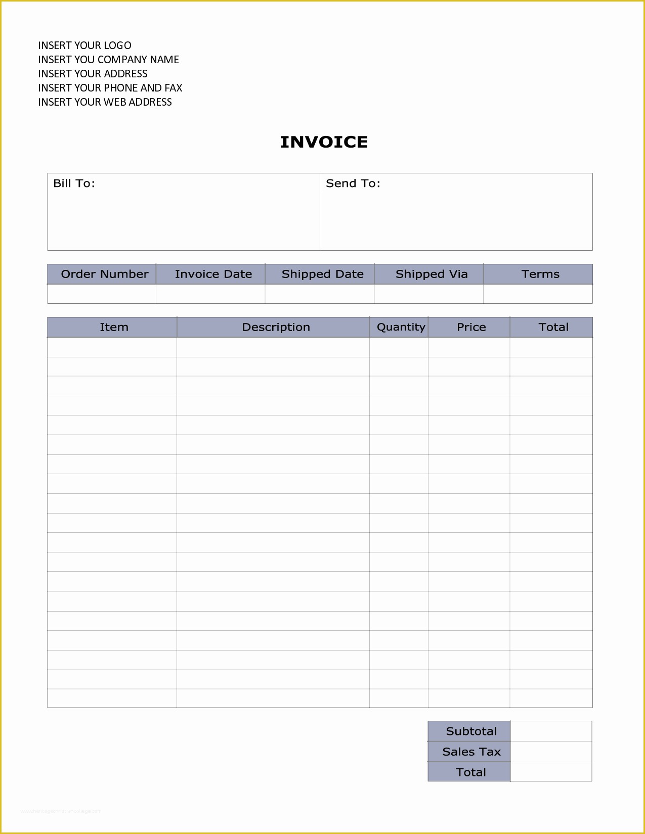 60 Free Basic Invoice Template Word