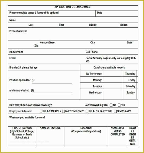 Free Basic Job Application Template Of 21 Employment Application Templates Pdf Doc