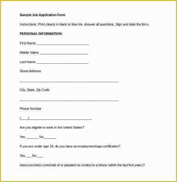 Free Basic Job Application Template Of 21 Employment Application Templates Pdf Doc