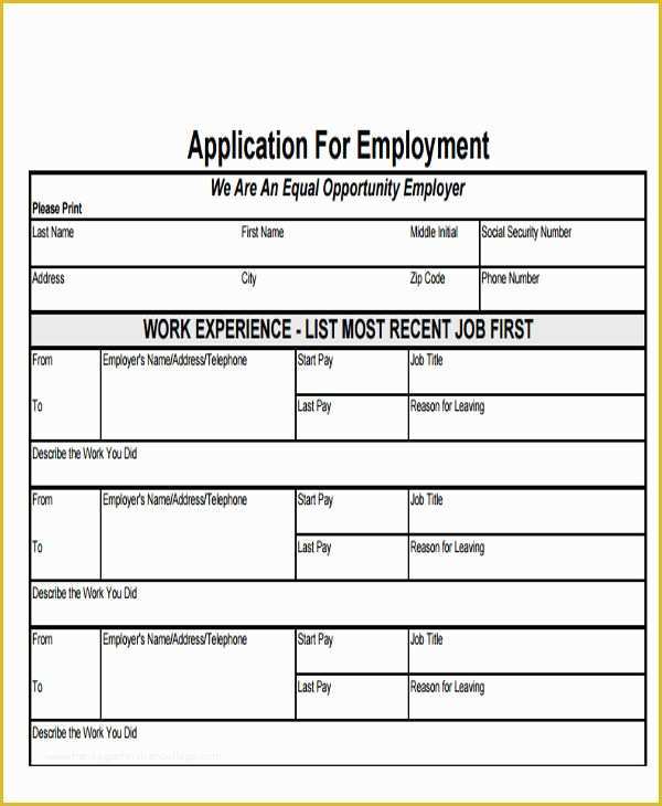 Free Basic Job Application Template Of 49 Job Application form Templates