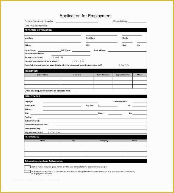 Free Basic Job Application Template Of Application Templates – 20 Free Word Excel Pdf
