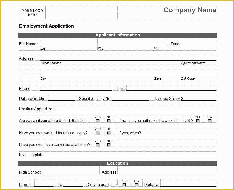 Free Basic Job Application Template Of Basic Job Application