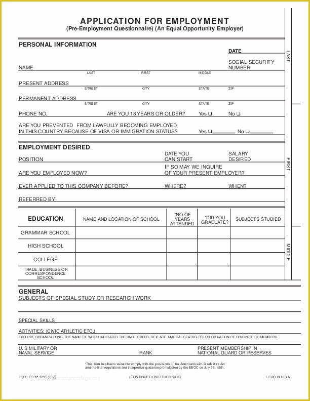 Free Basic Job Application Template Of Blank Job Application form Samples Download Free forms