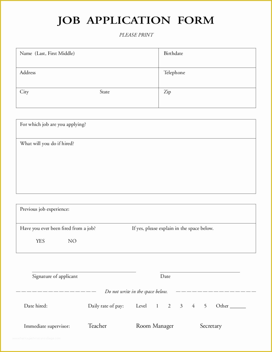Free Basic Job Application Template Of Job Application form Free Printale Templates In Pdf