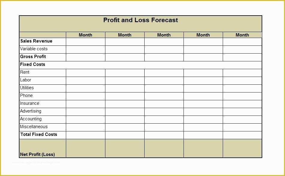 Free Basic Profit and Loss Statement Template Of Free Simple Profit and Loss Statement Template for Self