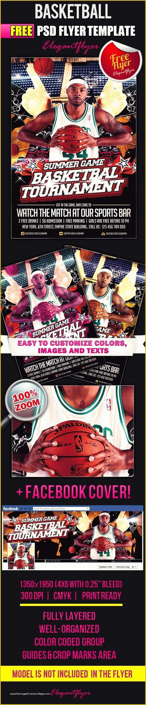 Free Basketball Photoshop Templates Of Basketball – Flyer Psd Template Cover – by