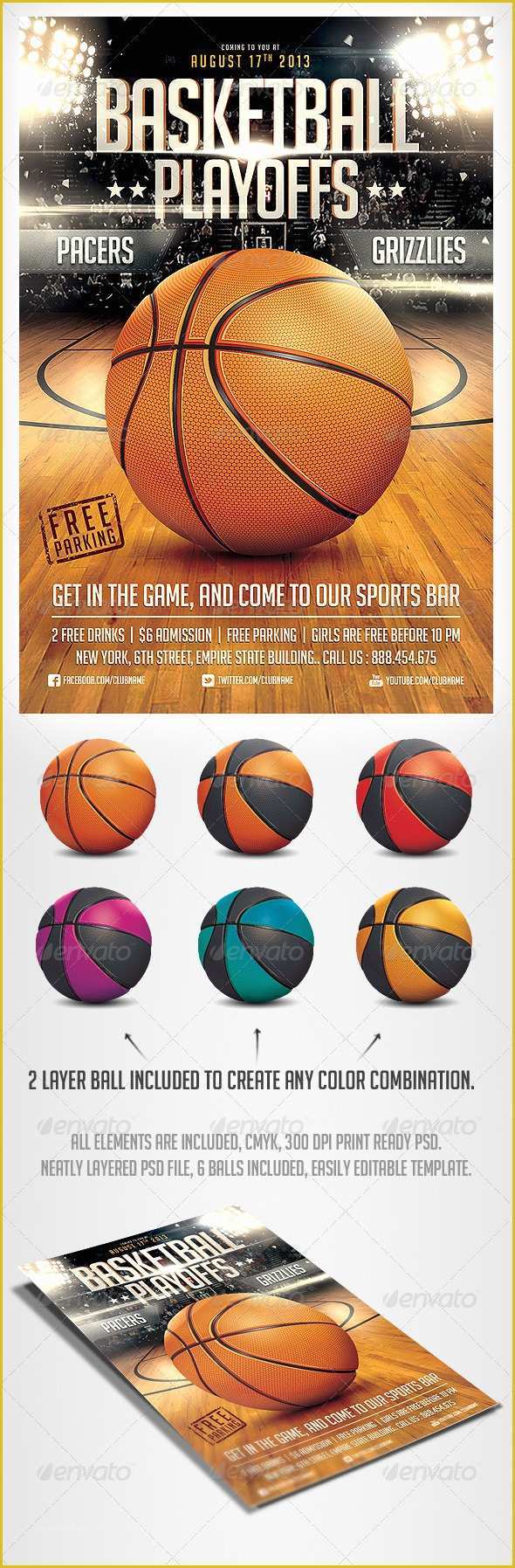 Free Basketball Photoshop Templates Of Basketball Game Flyer Template