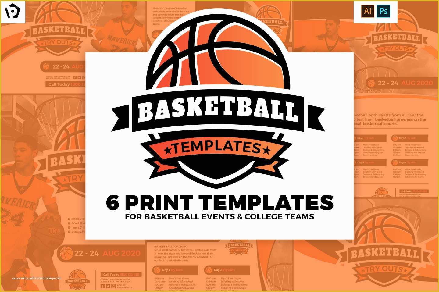 Free Basketball Photoshop Templates Of Basketball Templates Pack for Shop &amp; Illustrator