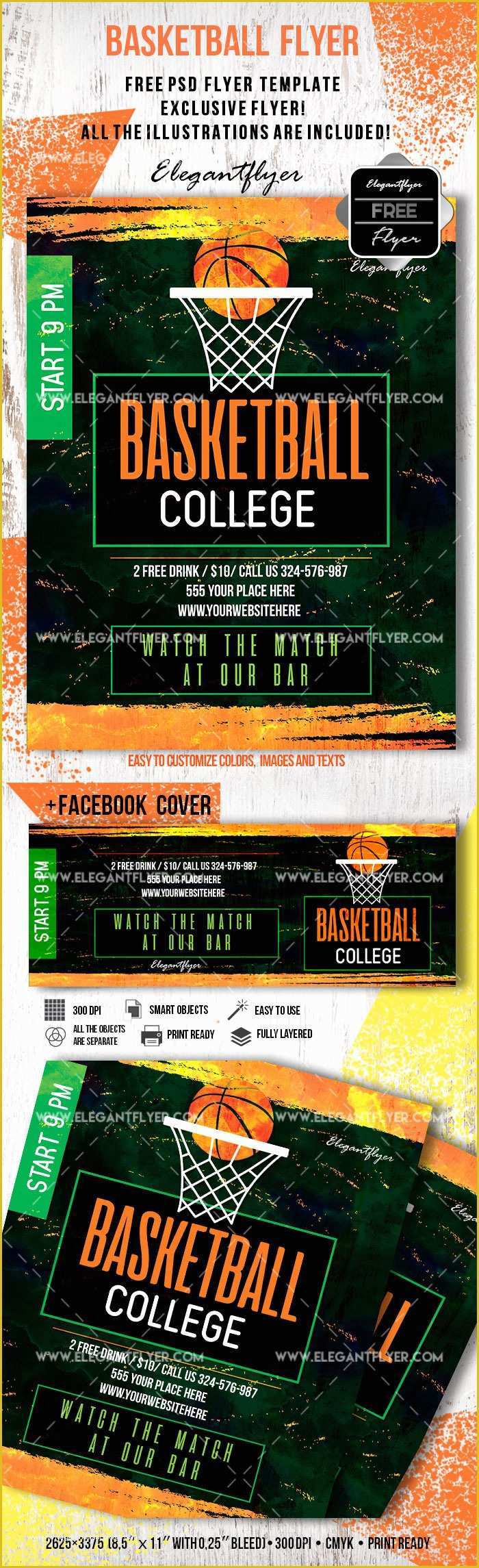 Free Basketball Photoshop Templates Of Free Basketball Flyer Template – by Elegantflyer