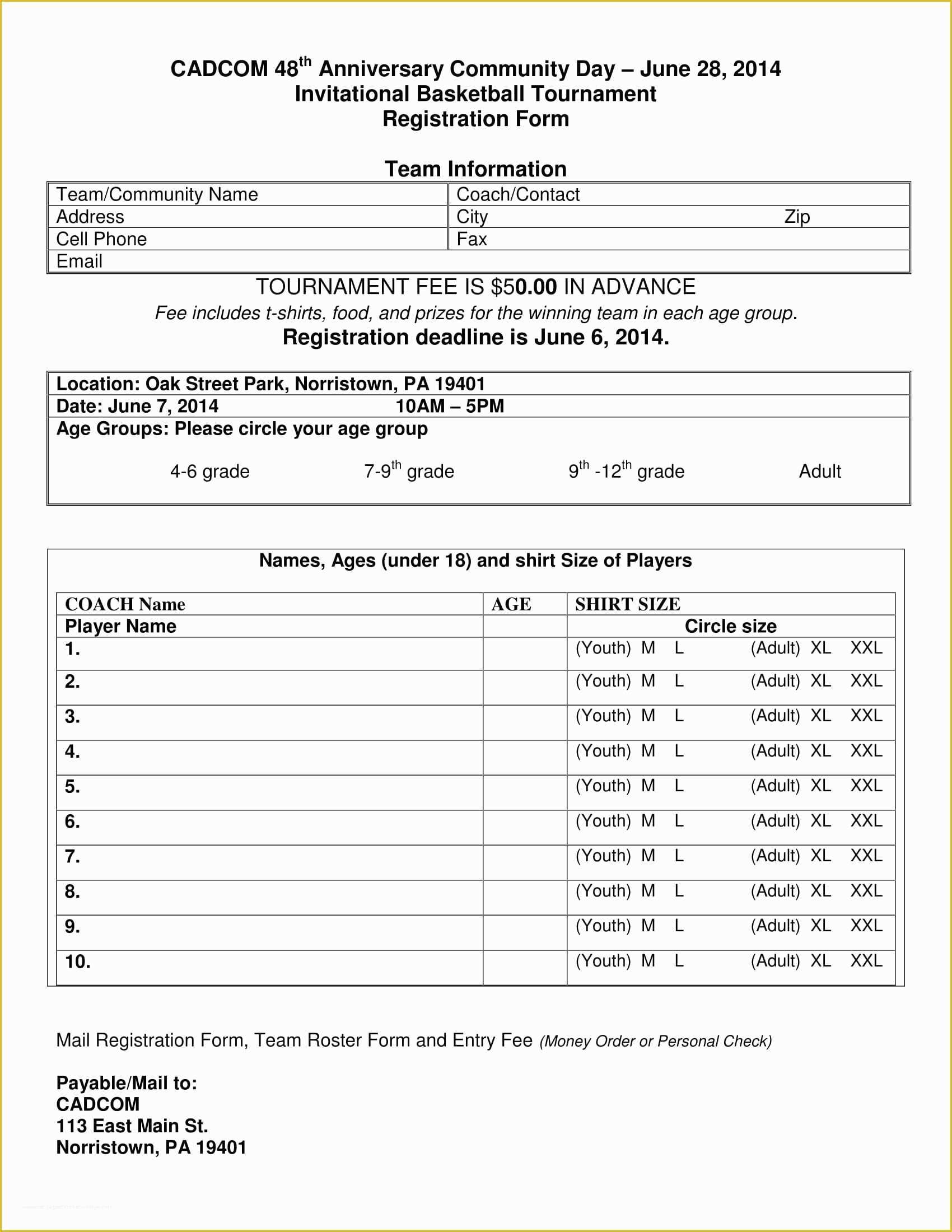 Free Basketball Registration form Template Of 10 Basketball Registration form Samples