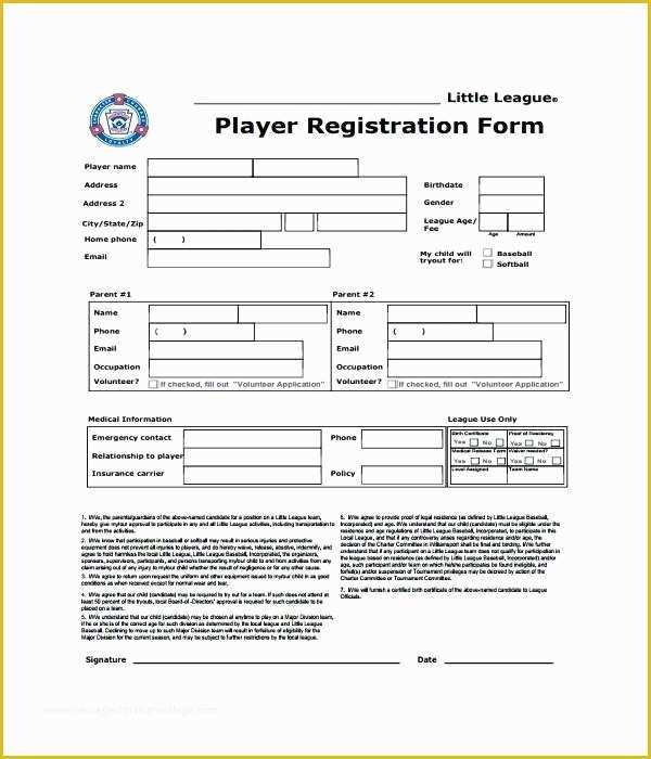 Free Basketball Registration form Template Of Baseball Lineup Card Template Excel Awesome Little League