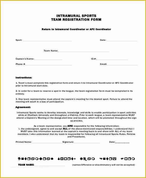 Free Basketball Registration form Template Of Sports Registration forms Template Free Download