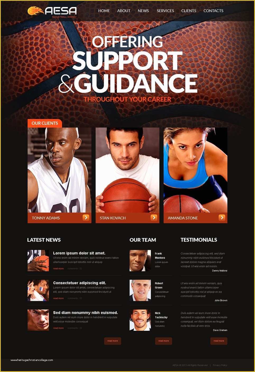 Free Basketball Website Templates Of Basketball Website Template