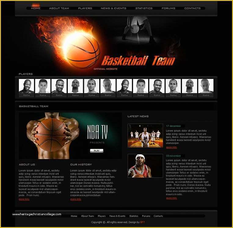 Free Basketball Website Templates Of Free Basketball Team Templates Free Sport Templates