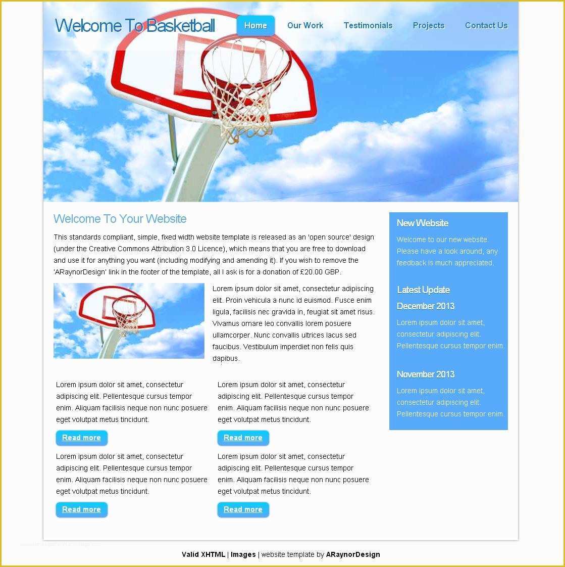 Free Basketball Website Templates Of Free Css3 Website Templates