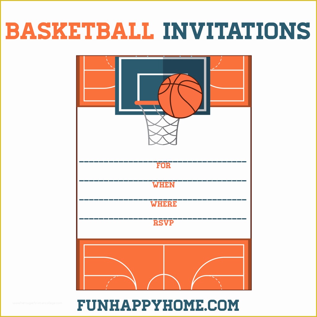 Free Basketball Website Templates Of Free Printable Basketball themed Party Invitations Fun