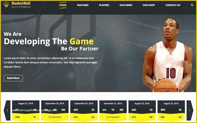 Free Basketball Website Templates Of Inspirational Sports League Website Template Club