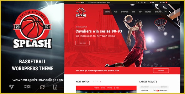 Free Basketball Website Templates Of Splash Sport Wordpress Sports theme for Basketball