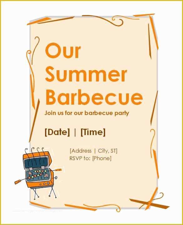 Free Bbq Invitation Template Of 69 Microsoft Invitation Templates Word