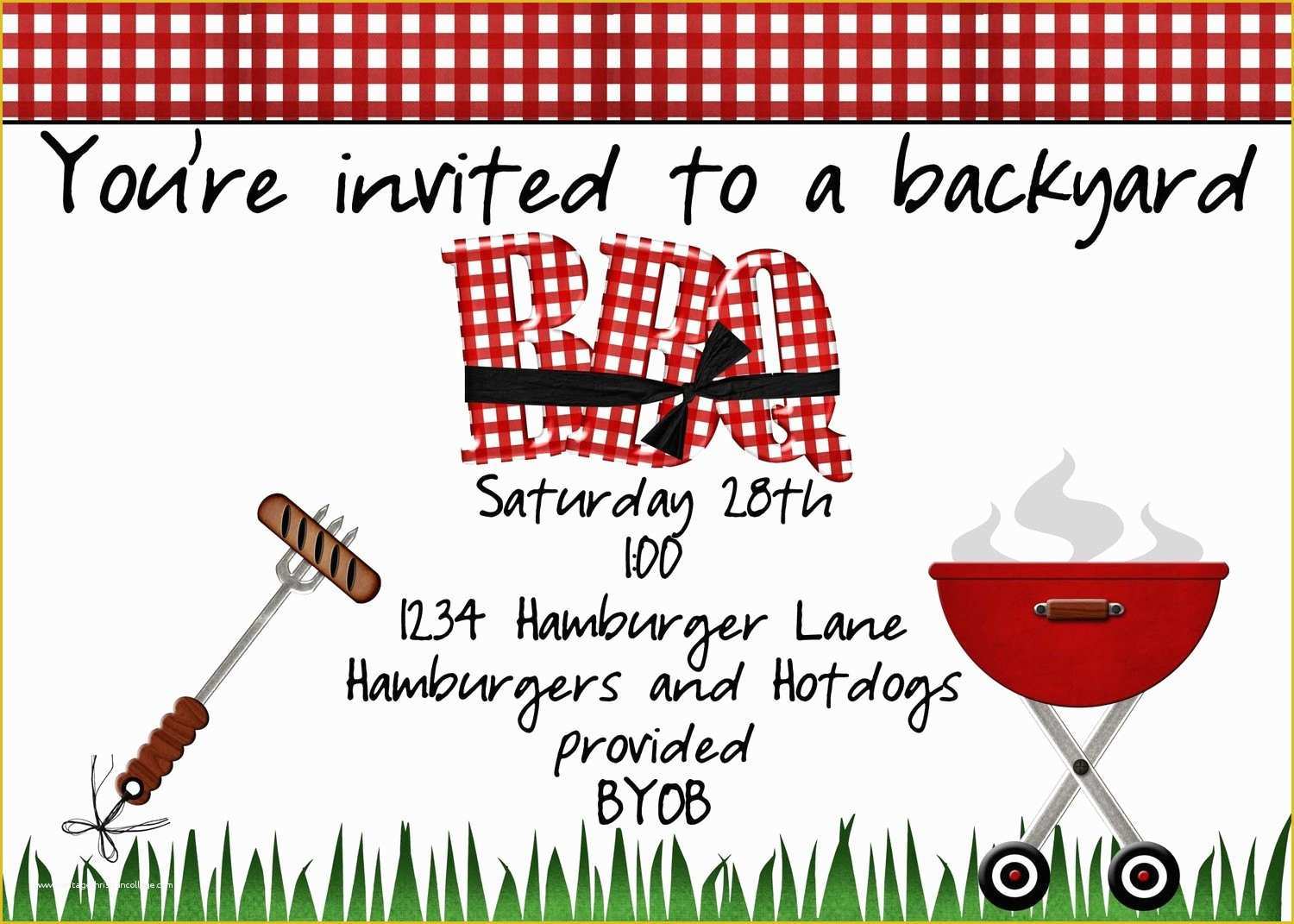 Free Bbq Invitation Template Of Backyard Bbq Invitation by Jaebirddesign On Etsy