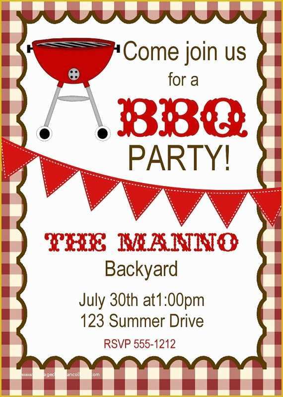 Free Bbq Invitation Template Of Bbq Invitation Bbq Birthday Invitation by