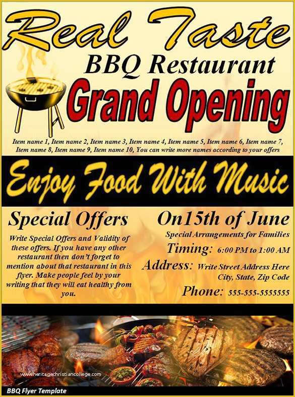 Free Bbq Menu Template Of 20 Bbq Flyer Templates – Free Word Pdf Psd Eps